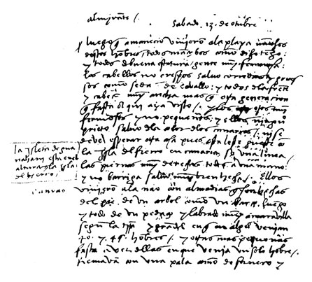 Figure 10 – Diario f9v, 13 October 1492.